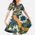 Aloha Festive Hawaii Family Matching Summer Maxi Dress and Hawaiian Shirt Mokihana - Maile and Ilima on Navy Blue - Polynesian Pride