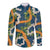 Aloha Festive Hawaii Long Sleeve Button Shirt Mokihana - Maile and Ilima on Navy Blue - Polynesian Pride