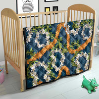 Aloha Festive Hawaii Quilt Mokihana - Maile and Ilima on Navy Blue - Polynesian Pride