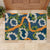 Aloha Festive Hawaii Rubber Doormat Mokihana - Maile and Ilima on Navy Blue - Polynesian Pride