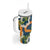 Aloha Festive Hawaii Tumbler With Handle Mokihana - Maile and Ilima on Navy Blue - Polynesian Pride