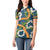 Aloha Festive Hawaii Women Polo Shirt Mokihana - Maile and Ilima on Navy Blue - Polynesian Pride