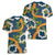 Aloha Festive Hawaii Women V-Neck T-Shirt Mokihana - Maile and Ilima on Navy Blue - Polynesian Pride