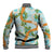 Aloha Festive Hawaii Baseball Jacket Mokihana - Maile and Ilima on Turquoise - Polynesian Pride