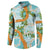 Aloha Festive Hawaii Button Sweatshirt Mokihana - Maile and Ilima on Turquoise - Polynesian Pride