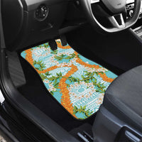 Aloha Festive Hawaii Car Mats Mokihana - Maile and Ilima on Turquoise - Polynesian Pride
