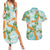 Aloha Festive Hawaii Couples Matching Summer Maxi Dress and Hawaiian Shirt Mokihana - Maile and Ilima on Turquoise - Polynesian Pride