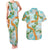 Aloha Festive Hawaii Couples Matching Tank Maxi Dress and Hawaiian Shirt Mokihana - Maile and Ilima on Turquoise - Polynesian Pride