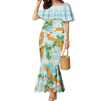 Aloha Festive Hawaii Family Matching Mermaid Dress and Hawaiian Shirt Mokihana - Maile and Ilima on Turquoise - Polynesian Pride