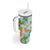 Aloha Festive Hawaii Tumbler With Handle Mokihana - Maile and Ilima on Turquoise - Polynesian Pride