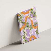 Aloha Festive Hawaii Canvas Wall Art Mokihana - Maile and Ilima on Lilac - Polynesian Pride