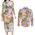 Aloha Festive Hawaii Couples Matching Long Sleeve Bodycon Dress and Long Sleeve Button Shirt Mokihana - Maile and Ilima on Lilac - Polynesian Pride
