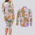 Aloha Festive Hawaii Couples Matching Long Sleeve Bodycon Dress and Long Sleeve Button Shirt Mokihana - Maile and Ilima on Lilac - Polynesian Pride