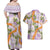 Aloha Festive Hawaii Couples Matching Off Shoulder Maxi Dress and Hawaiian Shirt Mokihana - Maile and Ilima on Lilac - Polynesian Pride