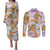 Aloha Festive Hawaii Couples Matching Puletasi and Long Sleeve Button Shirt Mokihana - Maile and Ilima on Lilac - Polynesian Pride