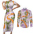 Aloha Festive Hawaii Couples Matching Short Sleeve Bodycon Dress and Long Sleeve Button Shirt Mokihana - Maile and Ilima on Lilac - Polynesian Pride
