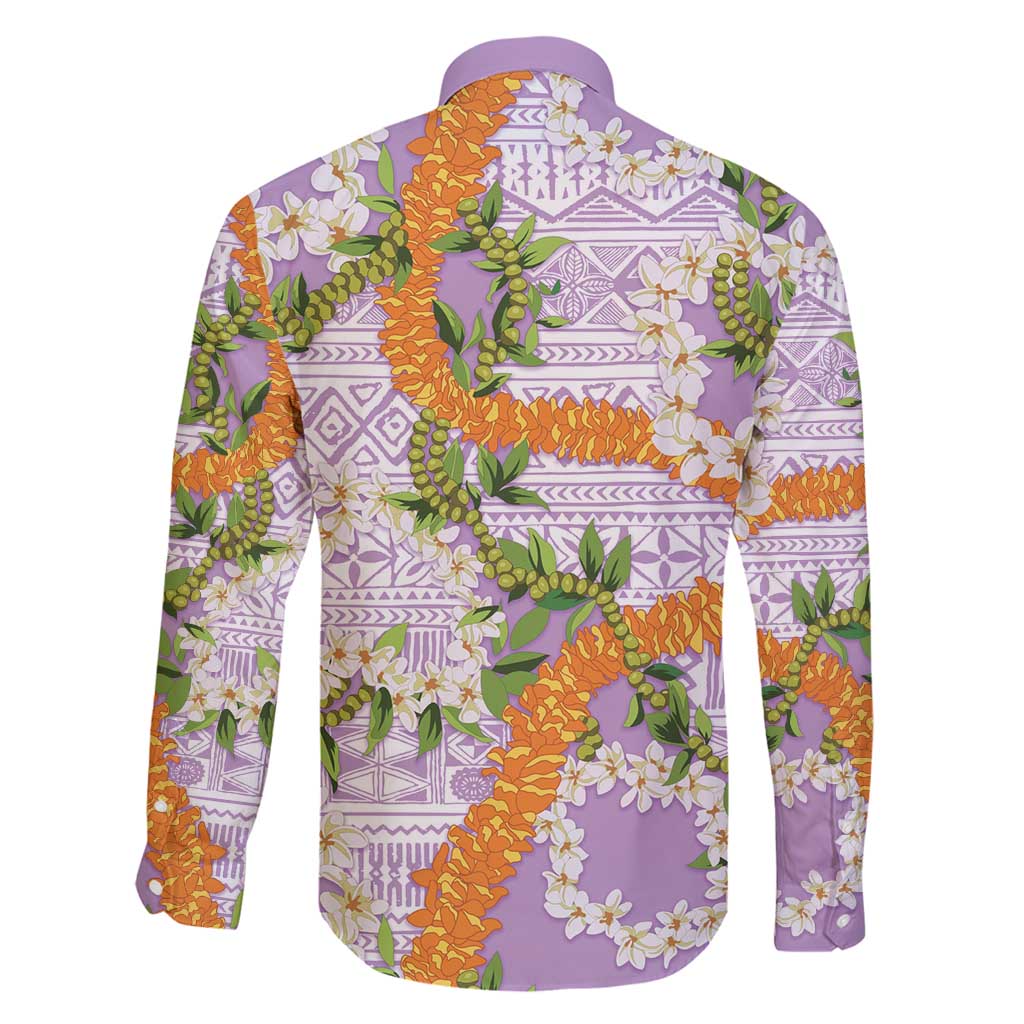 Aloha Festive Hawaii Family Matching Off Shoulder Maxi Dress and Hawaiian Shirt Mokihana - Maile and Ilima on Lilac LT7 - Polynesian Pride
