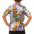 Aloha Festive Hawaii Family Matching Off Shoulder Short Dress and Hawaiian Shirt Mokihana - Maile and Ilima on Lilac - Polynesian Pride