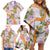 Aloha Festive Hawaii Family Matching Off Shoulder Short Dress and Hawaiian Shirt Mokihana - Maile and Ilima on Lilac - Polynesian Pride