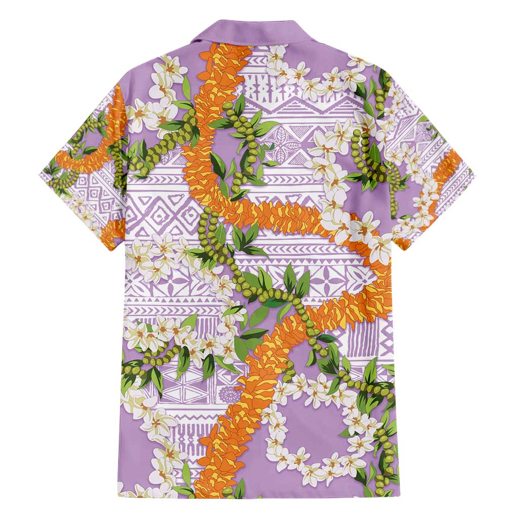 Aloha Festive Hawaii Family Matching Puletasi and Hawaiian Shirt Mokihana - Maile and Ilima on Lilac - Polynesian Pride
