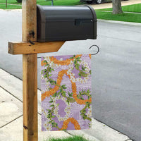 Aloha Festive Hawaii Garden Flag Mokihana - Maile and Ilima on Lilac - Polynesian Pride