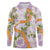 Aloha Festive Hawaii Long Sleeve Polo Shirt Mokihana - Maile and Ilima on Lilac - Polynesian Pride