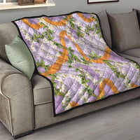 Aloha Festive Hawaii Quilt Mokihana - Maile and Ilima on Lilac - Polynesian Pride