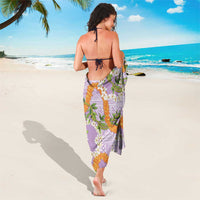 Aloha Festive Hawaii Sarong Mokihana - Maile and Ilima on Lilac - Polynesian Pride