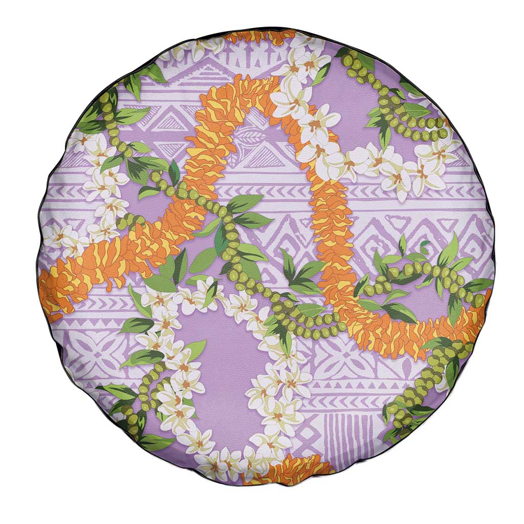 Aloha Festive Hawaii Spare Tire Cover Mokihana - Maile and Ilima on Lilac - Polynesian Pride