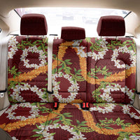 Aloha Festive Hawaii Back Car Seat Cover Mokihana - Maile and Ilima on Crimson - Polynesian Pride