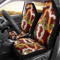 Aloha Festive Hawaii Car Seat Cover Mokihana - Maile and Ilima on Crimson - Polynesian Pride