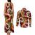 Aloha Festive Hawaii Couples Matching Tank Maxi Dress and Long Sleeve Button Shirt Mokihana - Maile and Ilima on Crimson - Polynesian Pride