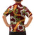 Aloha Festive Hawaii Family Matching Off Shoulder Short Dress and Hawaiian Shirt Mokihana - Maile and Ilima on Crimson - Polynesian Pride