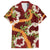 Aloha Festive Hawaii Family Matching Off Shoulder Short Dress and Hawaiian Shirt Mokihana - Maile and Ilima on Crimson - Polynesian Pride