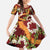 Aloha Festive Hawaii Family Matching Summer Maxi Dress and Hawaiian Shirt Mokihana - Maile and Ilima on Crimson - Polynesian Pride