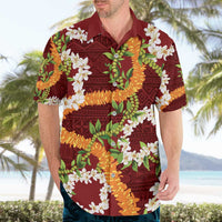 Aloha Festive Hawaii Hawaiian Shirt Mokihana - Maile and Ilima on Crimson - Polynesian Pride
