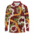 Aloha Festive Hawaii Long Sleeve Polo Shirt Mokihana - Maile and Ilima on Crimson - Polynesian Pride