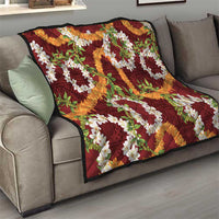 Aloha Festive Hawaii Quilt Mokihana - Maile and Ilima on Crimson - Polynesian Pride