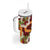 Aloha Festive Hawaii Tumbler With Handle Mokihana - Maile and Ilima on Crimson - Polynesian Pride