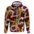 Aloha Festive Hawaii Zip Hoodie Mokihana - Maile and Ilima on Crimson - Polynesian Pride