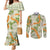 Aloha Festive Hawaii Couples Matching Mermaid Dress and Long Sleeve Button Shirt Mokihana - Maile Leis in Muted Summer - Polynesian Pride