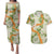 Aloha Festive Hawaii Couples Matching Puletasi and Hawaiian Shirt Mokihana - Maile Leis in Muted Summer - Polynesian Pride