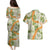 Aloha Festive Hawaii Couples Matching Puletasi and Hawaiian Shirt Mokihana - Maile Leis in Muted Summer - Polynesian Pride