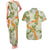 Aloha Festive Hawaii Couples Matching Tank Maxi Dress and Hawaiian Shirt Mokihana - Maile Leis in Muted Summer - Polynesian Pride