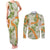Aloha Festive Hawaii Couples Matching Tank Maxi Dress and Long Sleeve Button Shirt Mokihana - Maile Leis in Muted Summer - Polynesian Pride