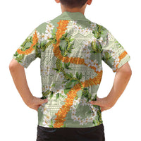 Aloha Festive Hawaii Family Matching Summer Maxi Dress and Hawaiian Shirt Mokihana - Maile Leis in Muted Summer LT7 - Polynesian Pride