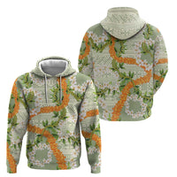 Aloha Festive Hawaii Hoodie Mokihana - Maile Leis in Muted Summer - Polynesian Pride