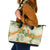 Aloha Festive Hawaii Leather Tote Bag Mokihana - Maile Leis in Muted Summer - Polynesian Pride