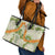 Aloha Festive Hawaii Leather Tote Bag Mokihana - Maile Leis in Muted Summer - Polynesian Pride