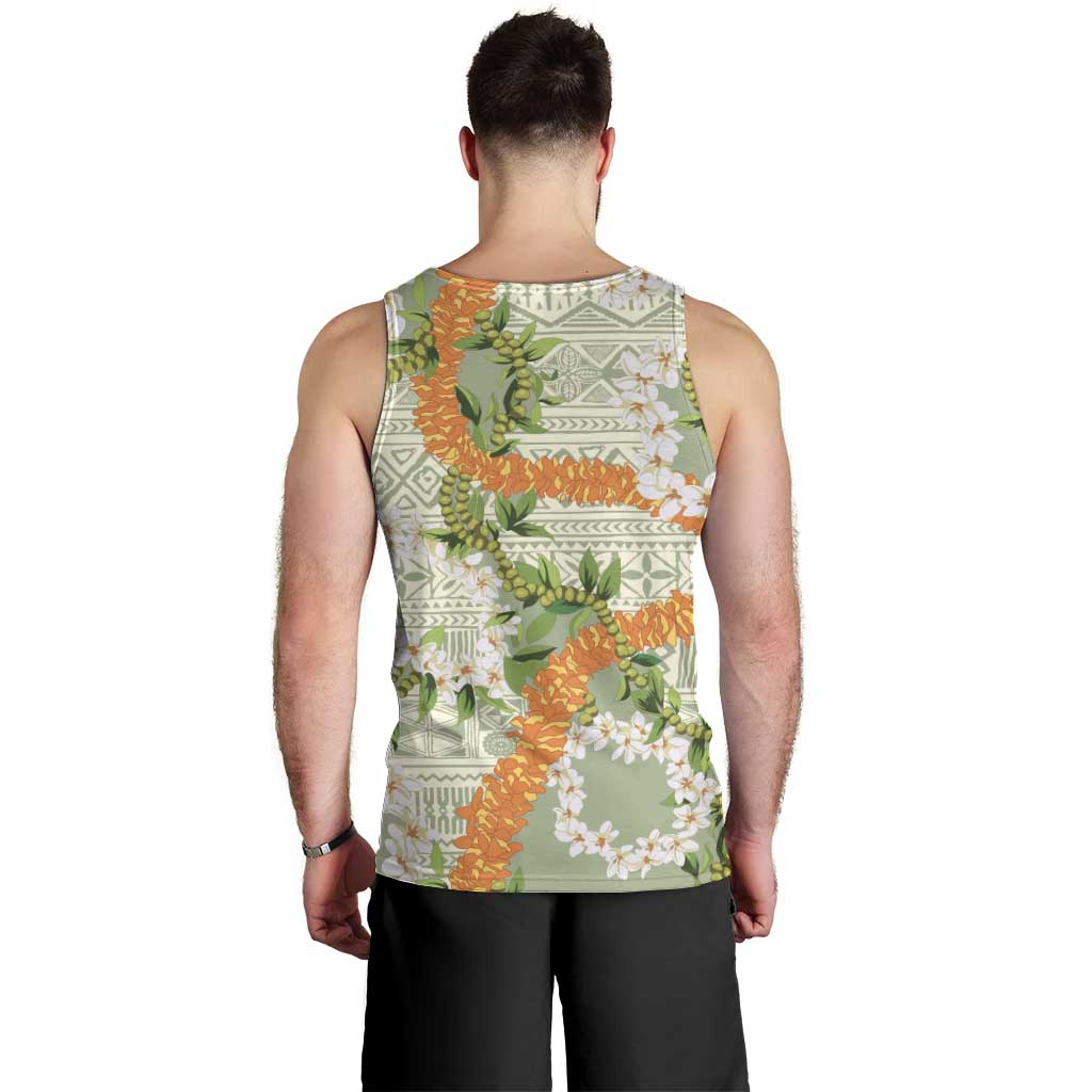 Aloha Festive Hawaii Men Tank Top Mokihana - Maile Leis in Muted Summer - Polynesian Pride